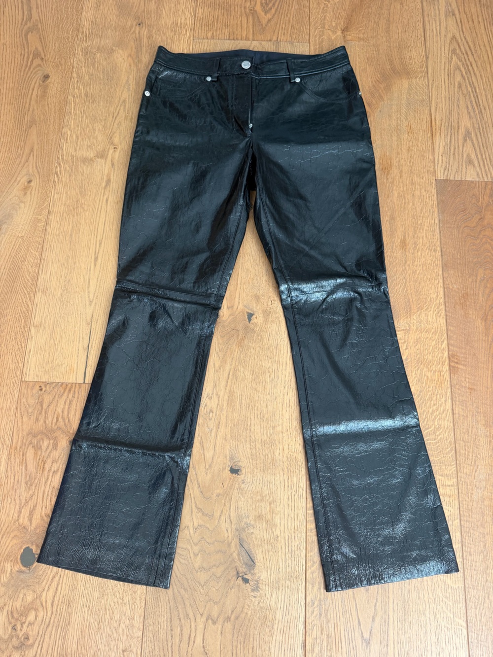 Helmut Lang Patent Leather Straight Leg Pants